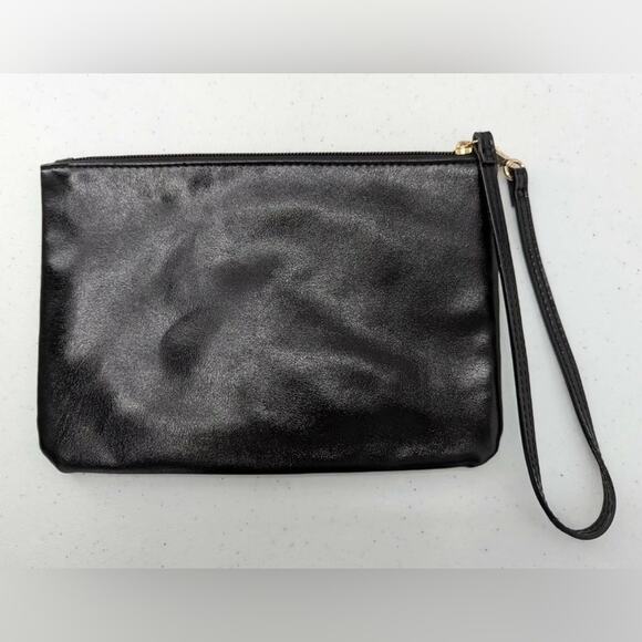 Victoria’s Secret Black Sequin wristlet Zipper Bag - Picture 2 of 2
